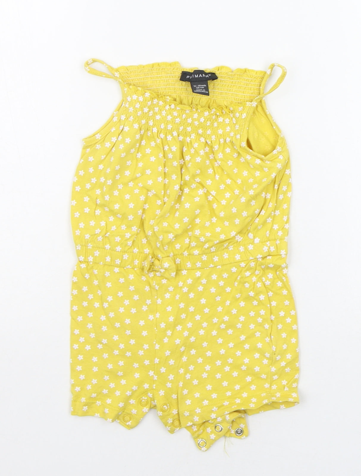 Primark Baby Yellow Geometric  Babygrow One-Piece Size 12-18 Months