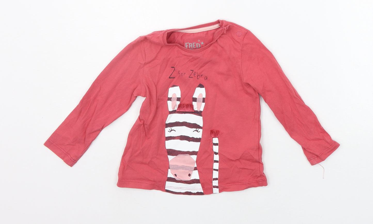 F&F Baby Red   Basic T-Shirt Size 12-18 Months  - ZEBRA