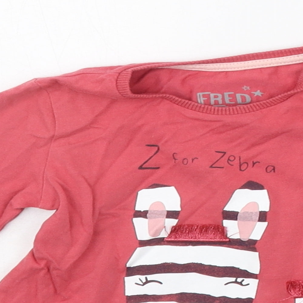 F&F Baby Red   Basic T-Shirt Size 12-18 Months  - ZEBRA