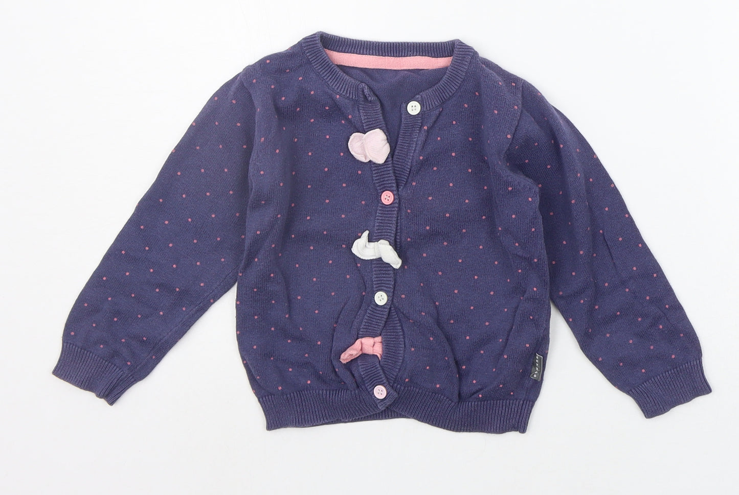 Nutmeg Baby Blue Geometric  Cardigan Jumper Size 12-18 Months
