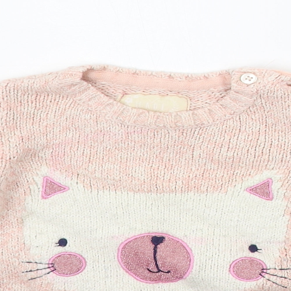 Primark Baby Pink   Pullover Jumper Size 12-18 Months  - Kitten