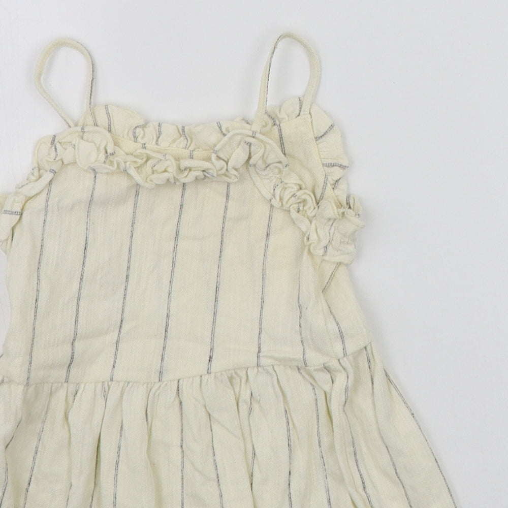 George Baby Beige Striped  A-Line  Size 12-18 Months