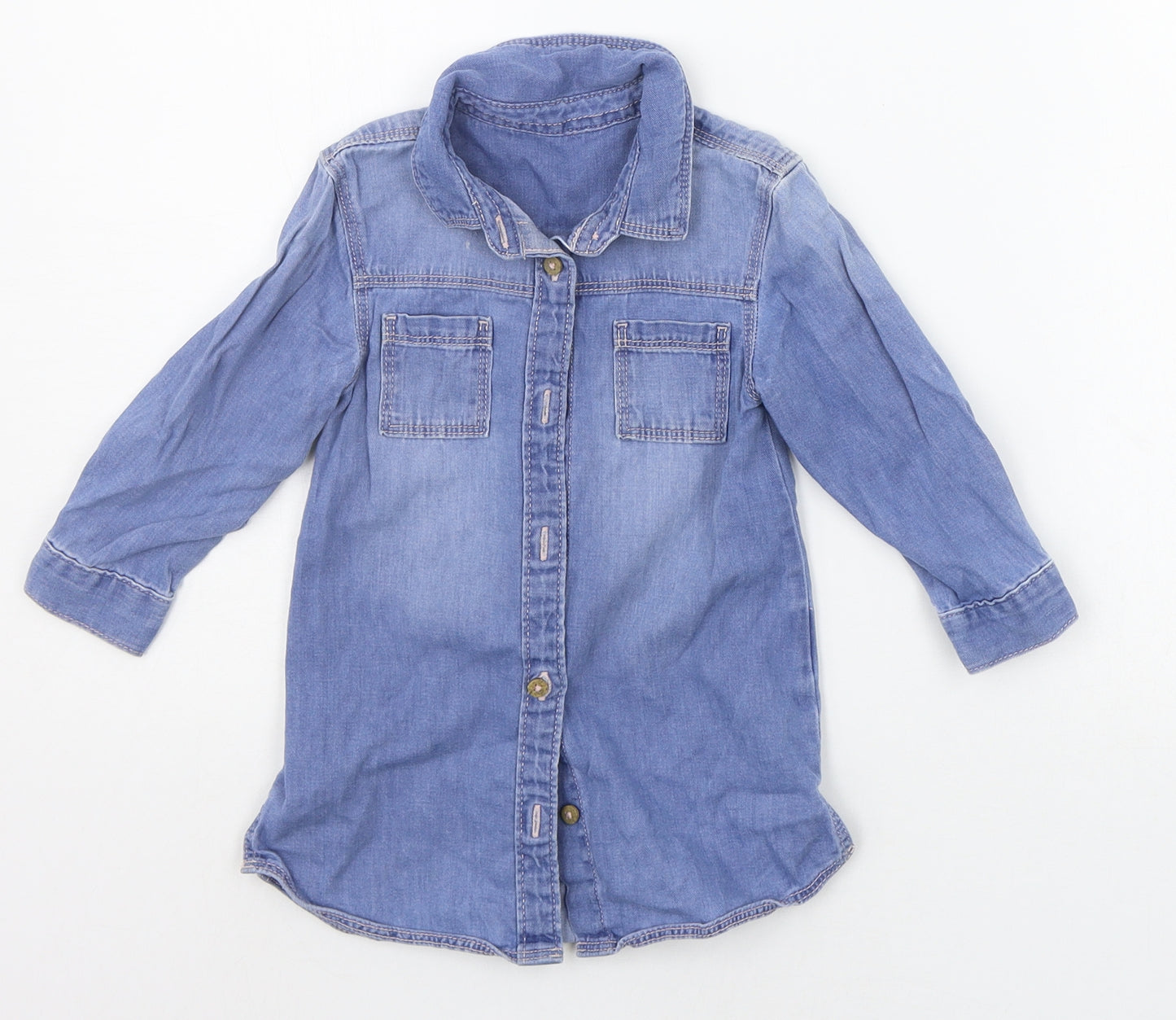 Matalan Baby Blue   Shirt Dress  Size 12-18 Months