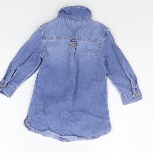 Matalan Baby Blue   Shirt Dress  Size 12-18 Months