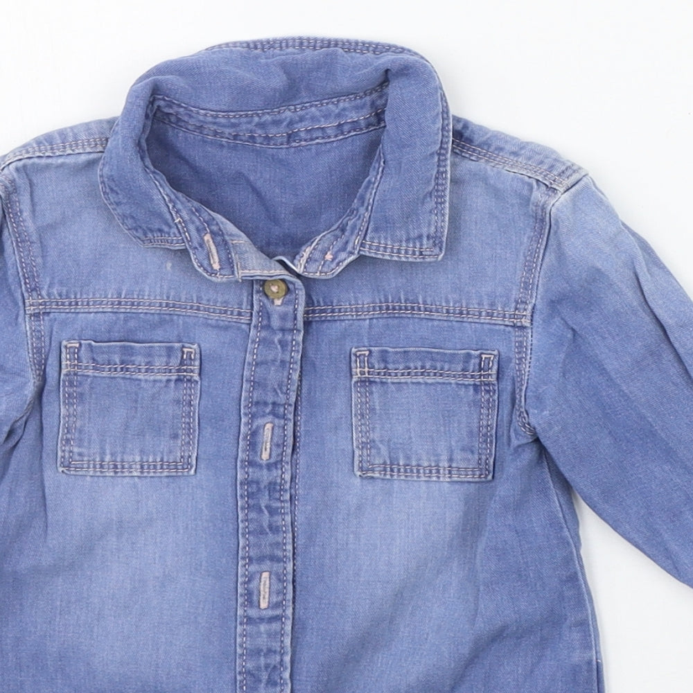 Matalan Baby Blue   Shirt Dress  Size 12-18 Months