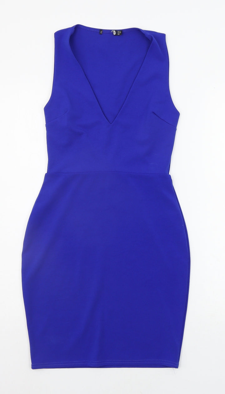 Boohoo Womens Blue A-Line Size 10