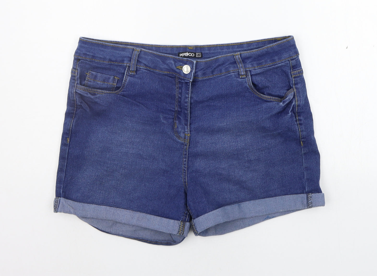 pEP&CO Womens Blue   Cut-Off Shorts Size 14