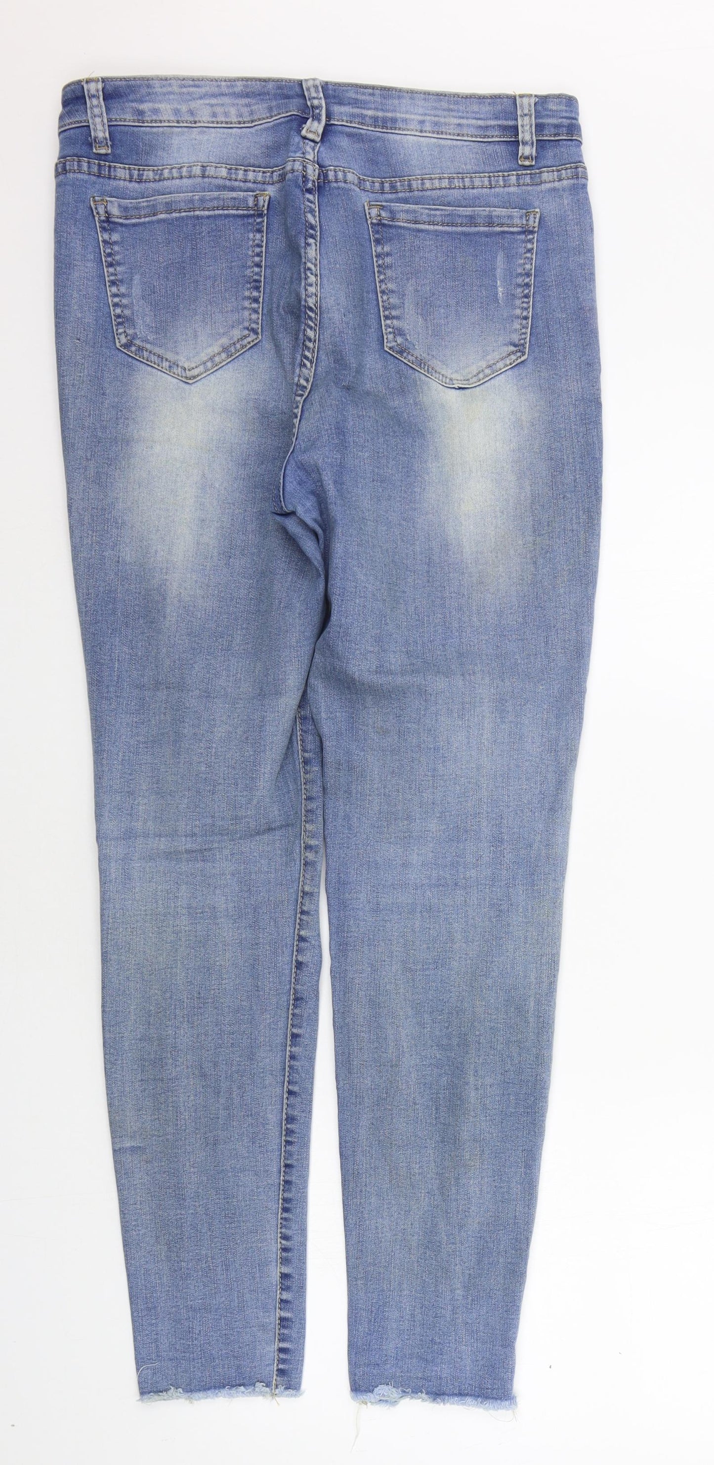 Quiz Womens Blue   Straight Jeans Size 14 L29 in - flowers