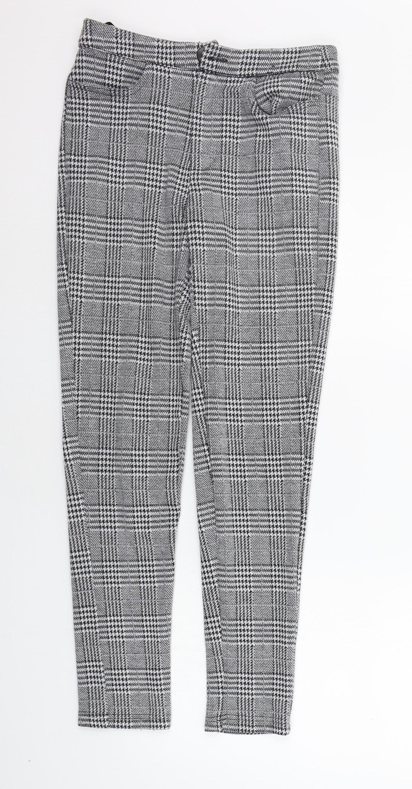 Primark Womens Grey Check  Trousers  Size 6 L26 in