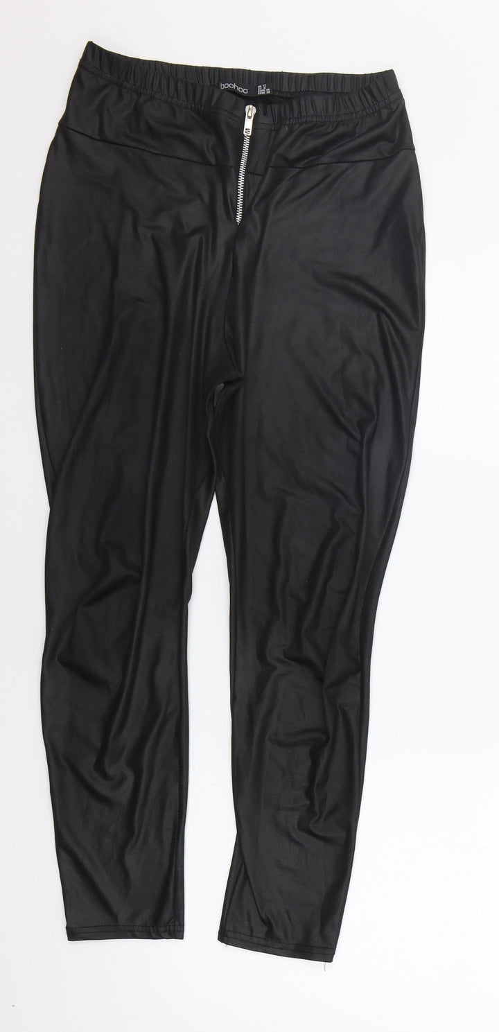Boohoo Womens Black Jegging Trousers Size 12 L24 in