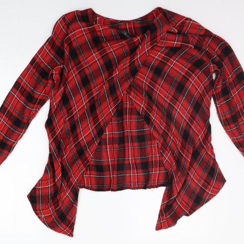 NEXT Womens Red Check  Pullover Jumper Size 14