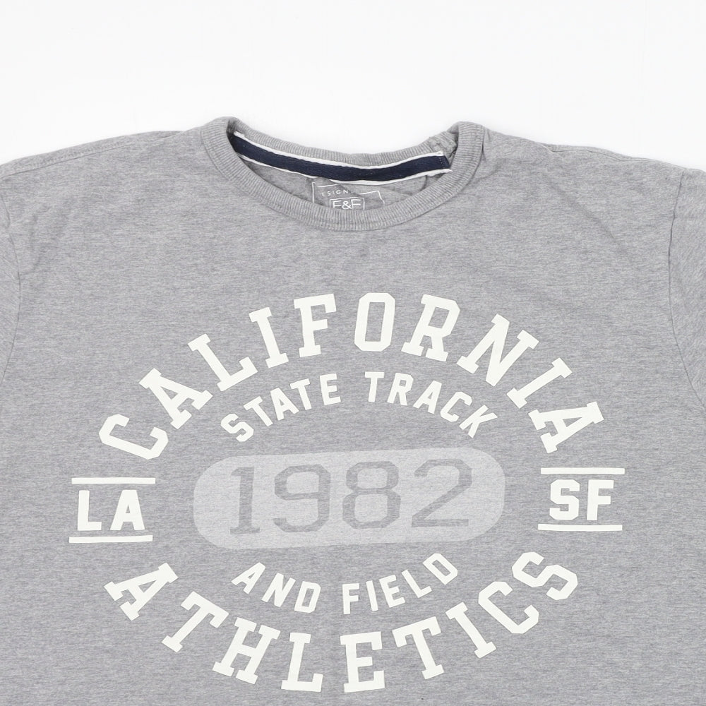 F&F Mens Grey    T-Shirt Size L