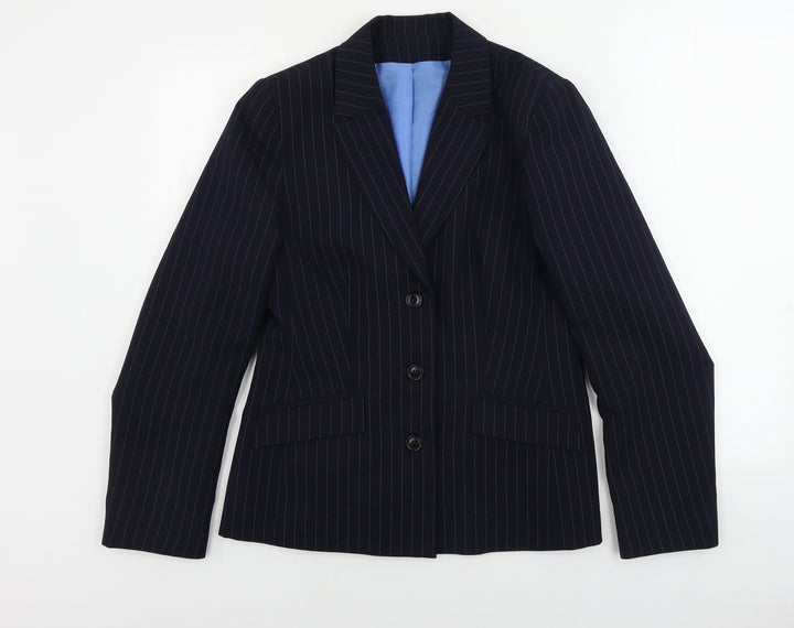 Dorothy Perkins Womens Blue Striped Jacket Blazer Size 12