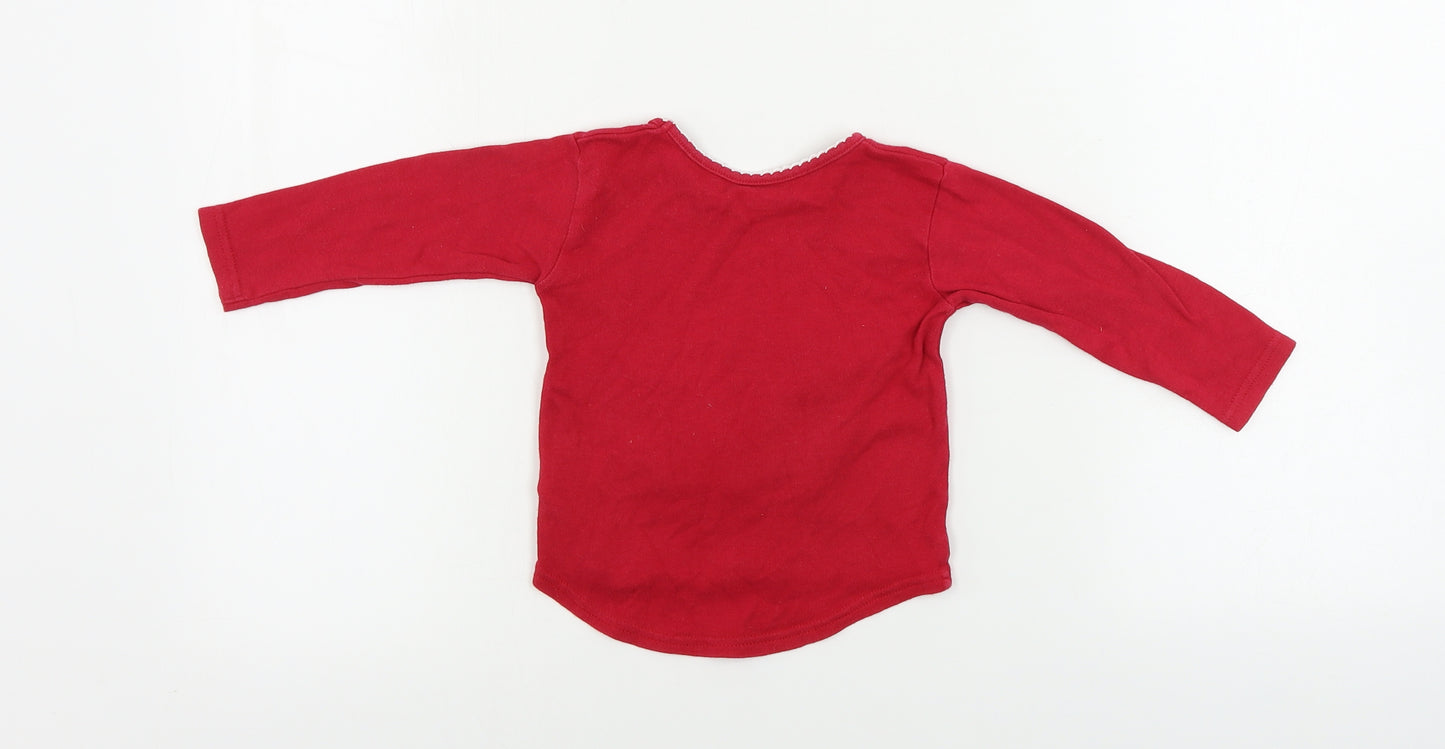 Primark  Girls Red   Basic T-Shirt Size 9-12 Months