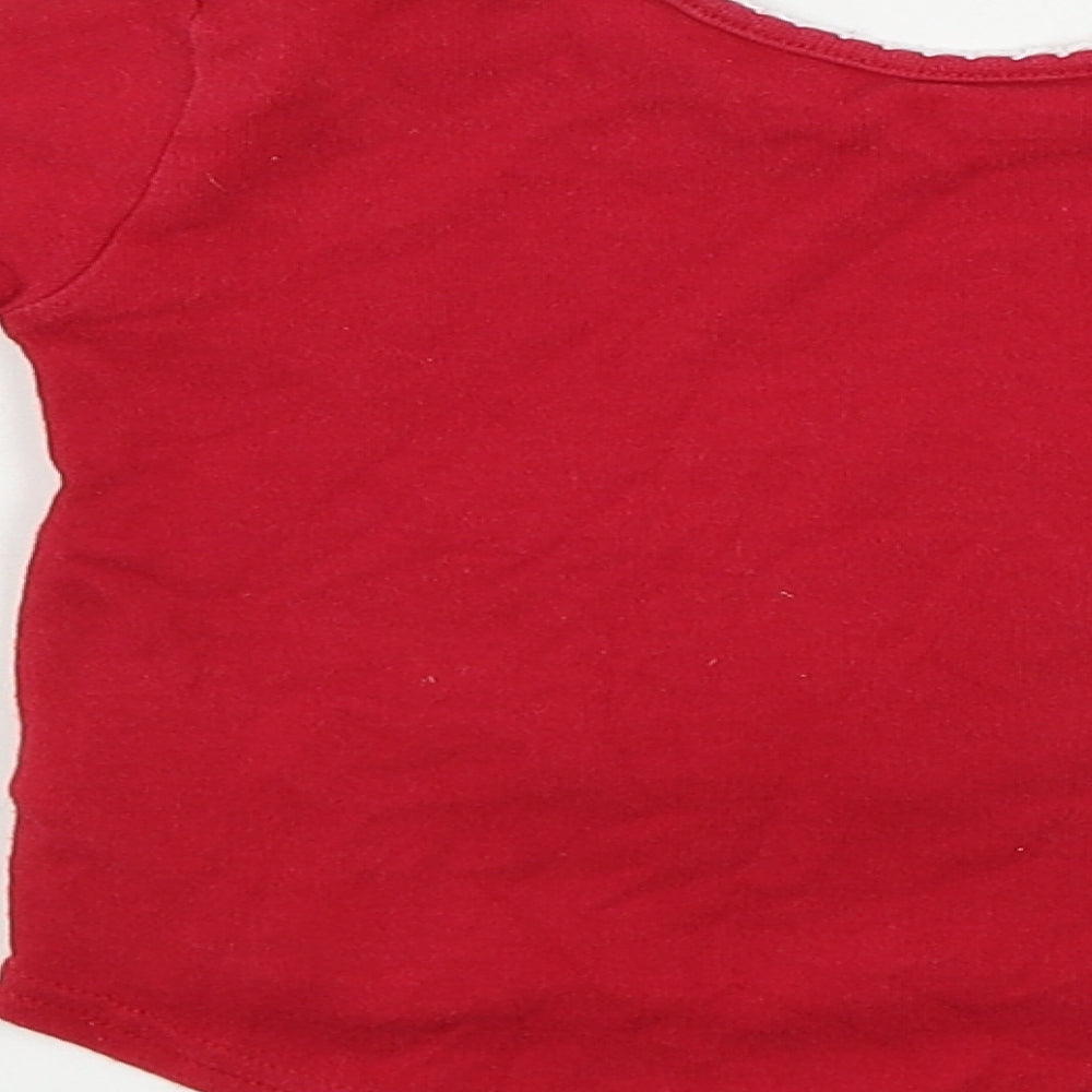 Primark  Girls Red   Basic T-Shirt Size 9-12 Months