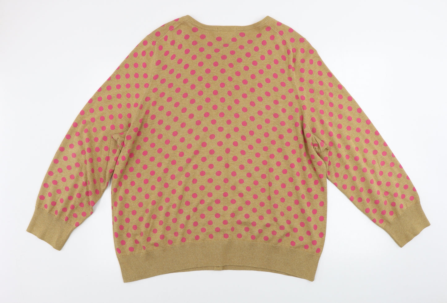 Lands' End  Womens Brown Polka Dot  Cardigan Jumper Size 24