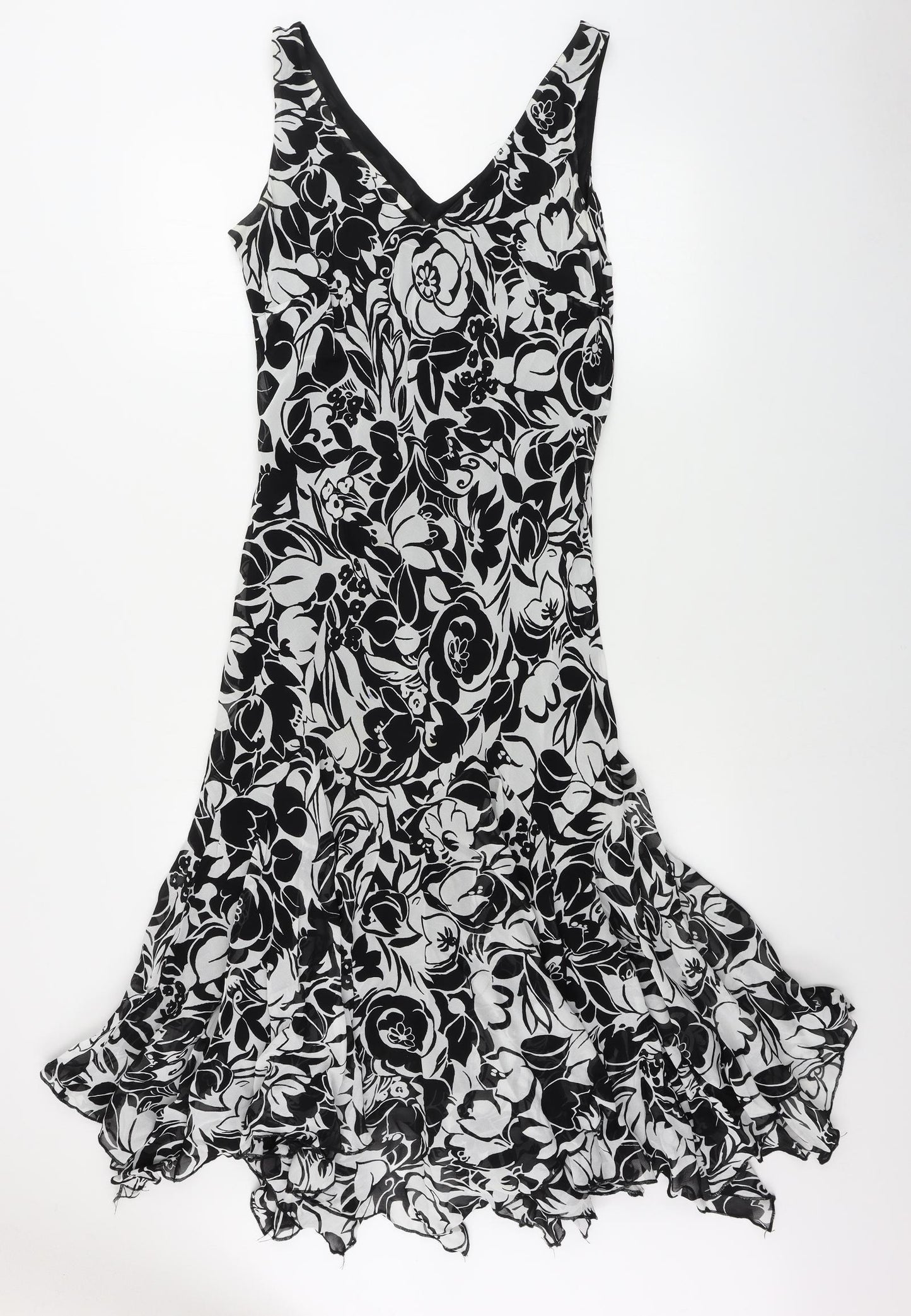 Per Una  Womens White Floral  A-Line  Size 12