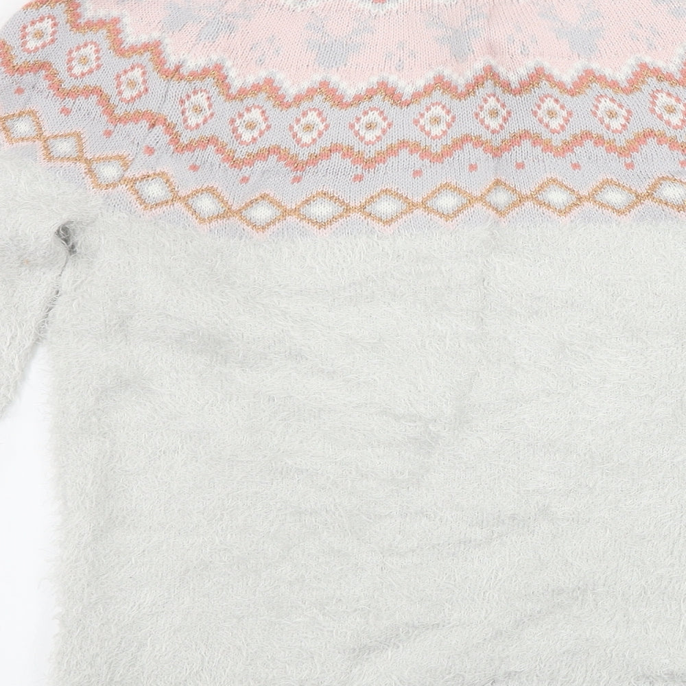 Nutmeg  Womens Grey   Pullover Jumper Size 10