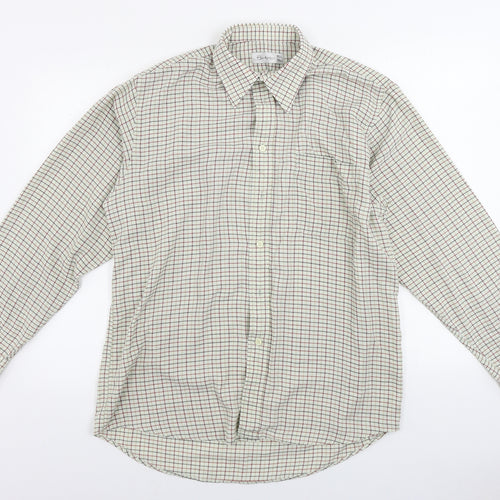 Berkertex  Mens White Check   Button-Up Size 16.5