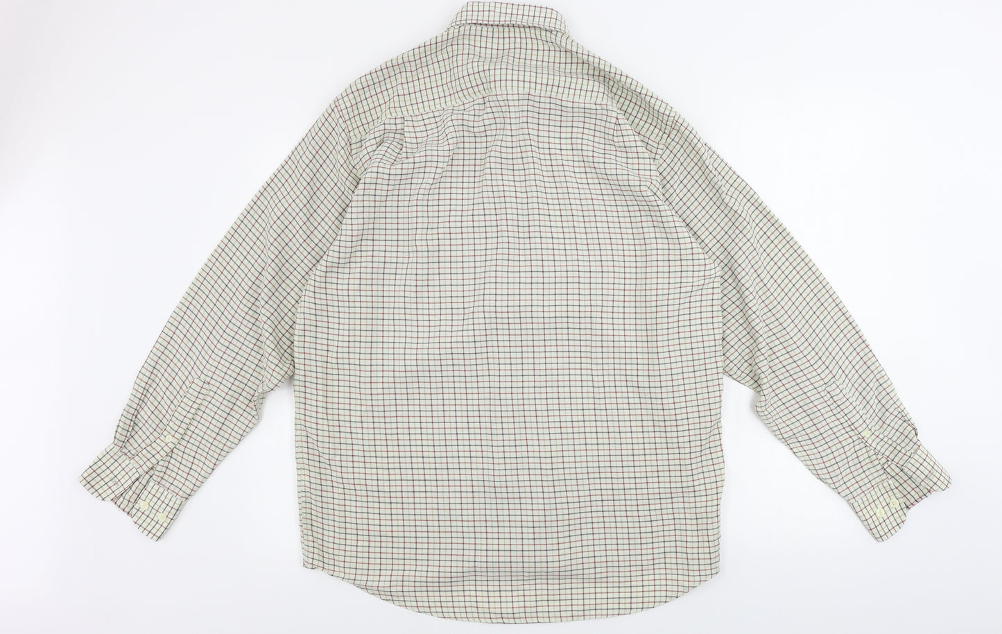 Berkertex  Mens White Check   Button-Up Size 16.5