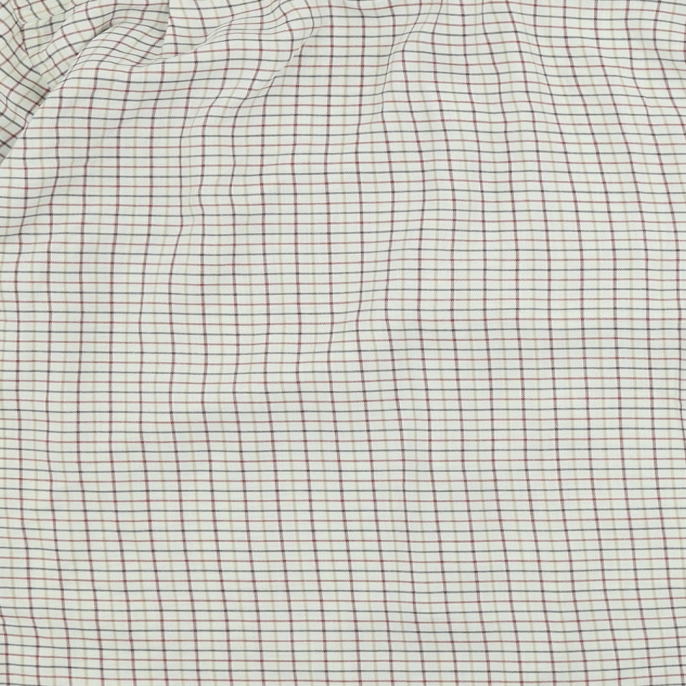 Berkertex  Mens White Check   Button-Up Size 16.5