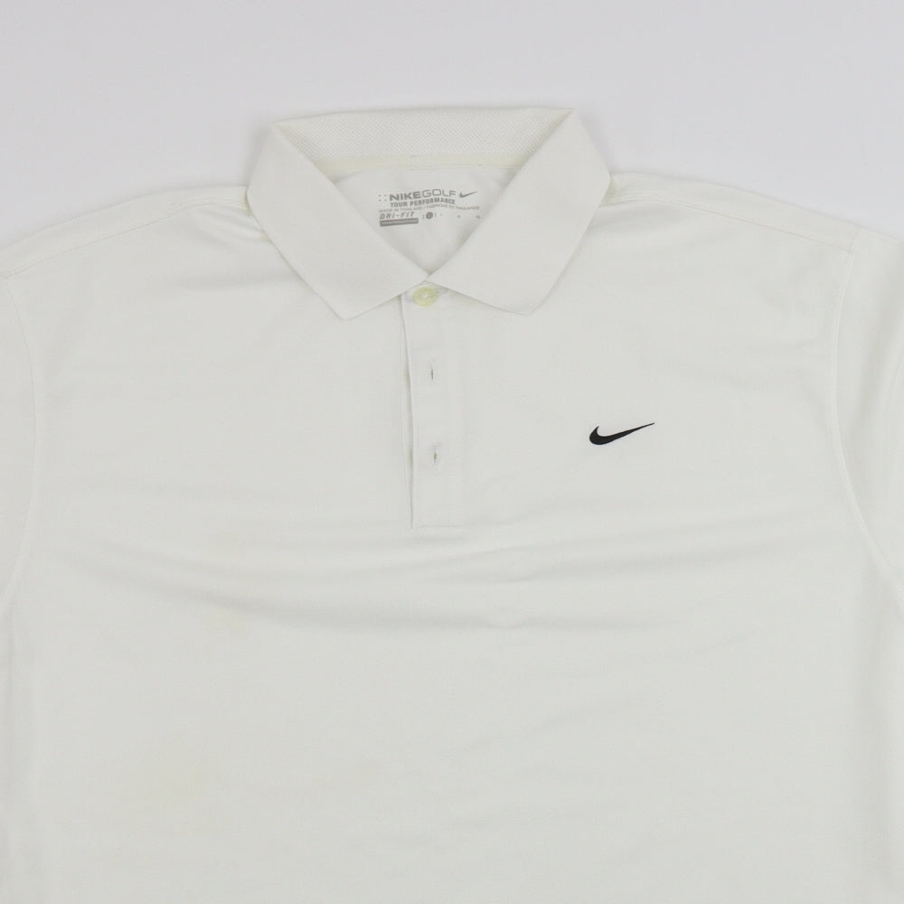 Nike  Mens Ivory    Polo Size L