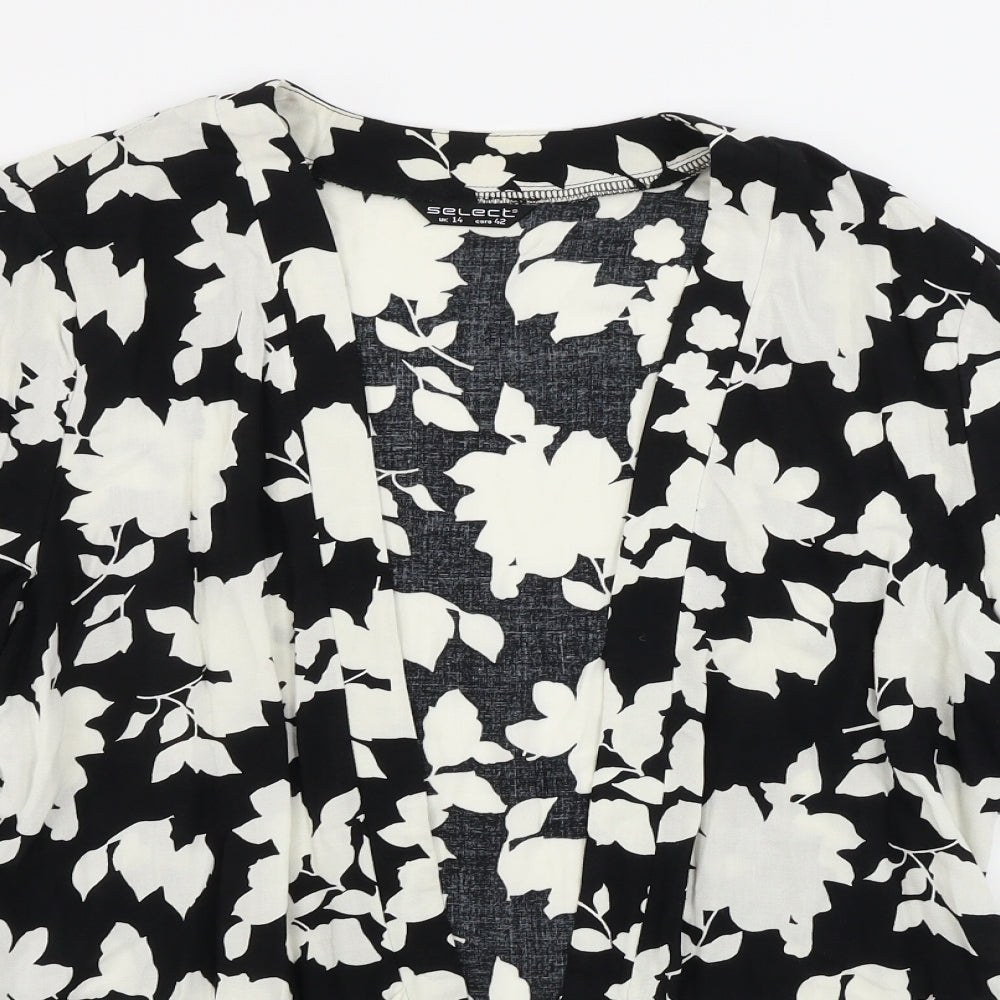 Select  Womens White Floral  Cardigan Jumper Size 14