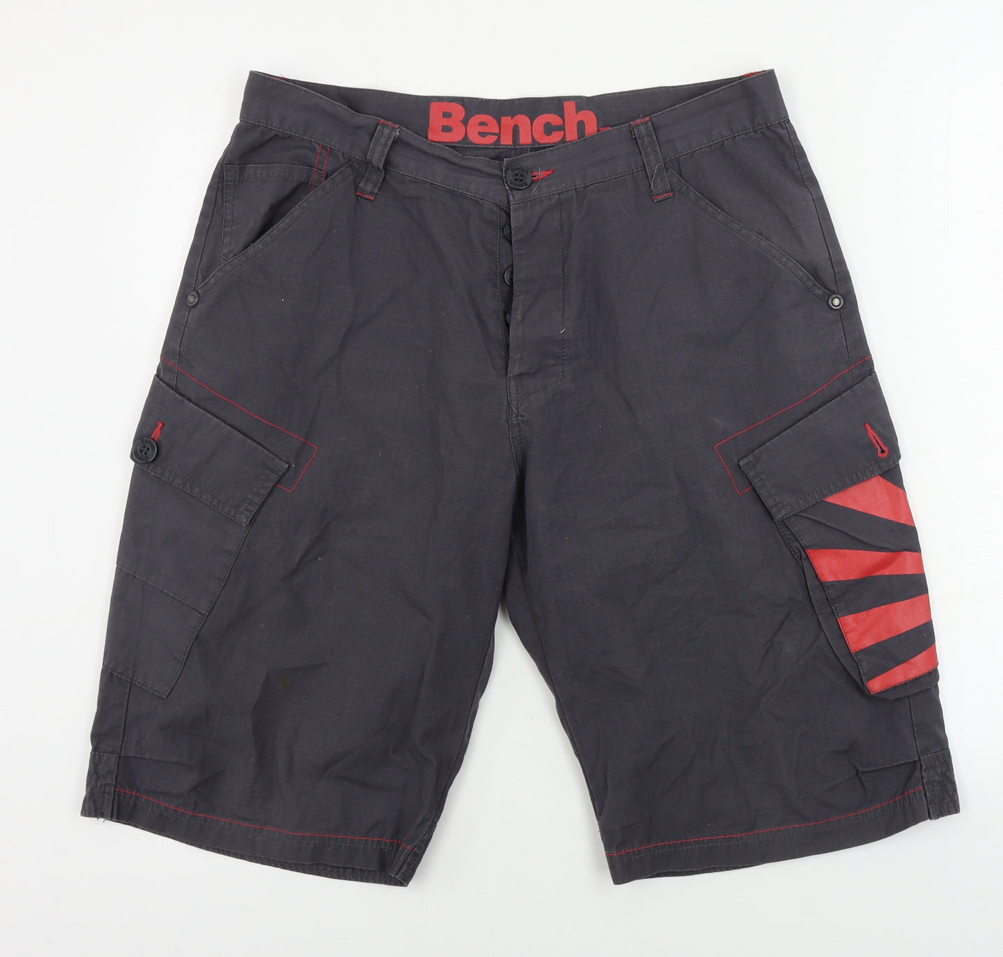 Bench Mens Grey   Chino Shorts Size 34 in