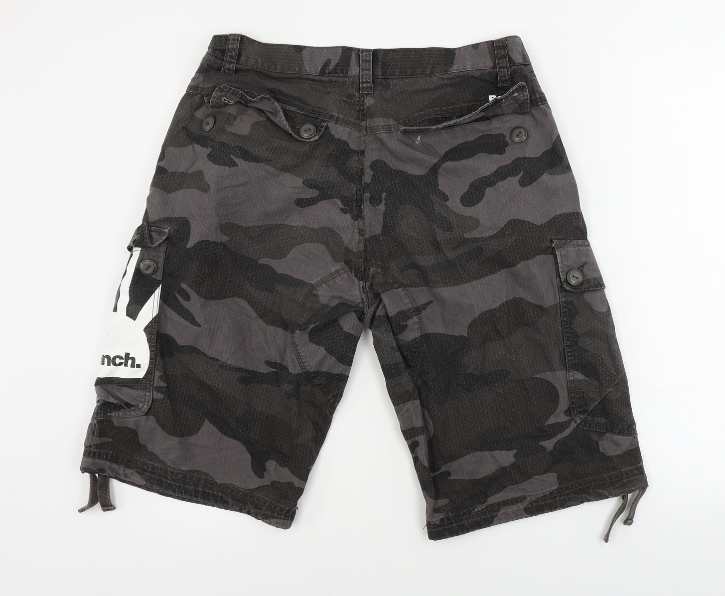 Bench Mens Grey Camouflage  Chino Shorts Size 34 in