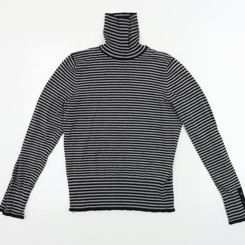 Debenhams  Womens Grey Striped  Pullover Jumper Size 14