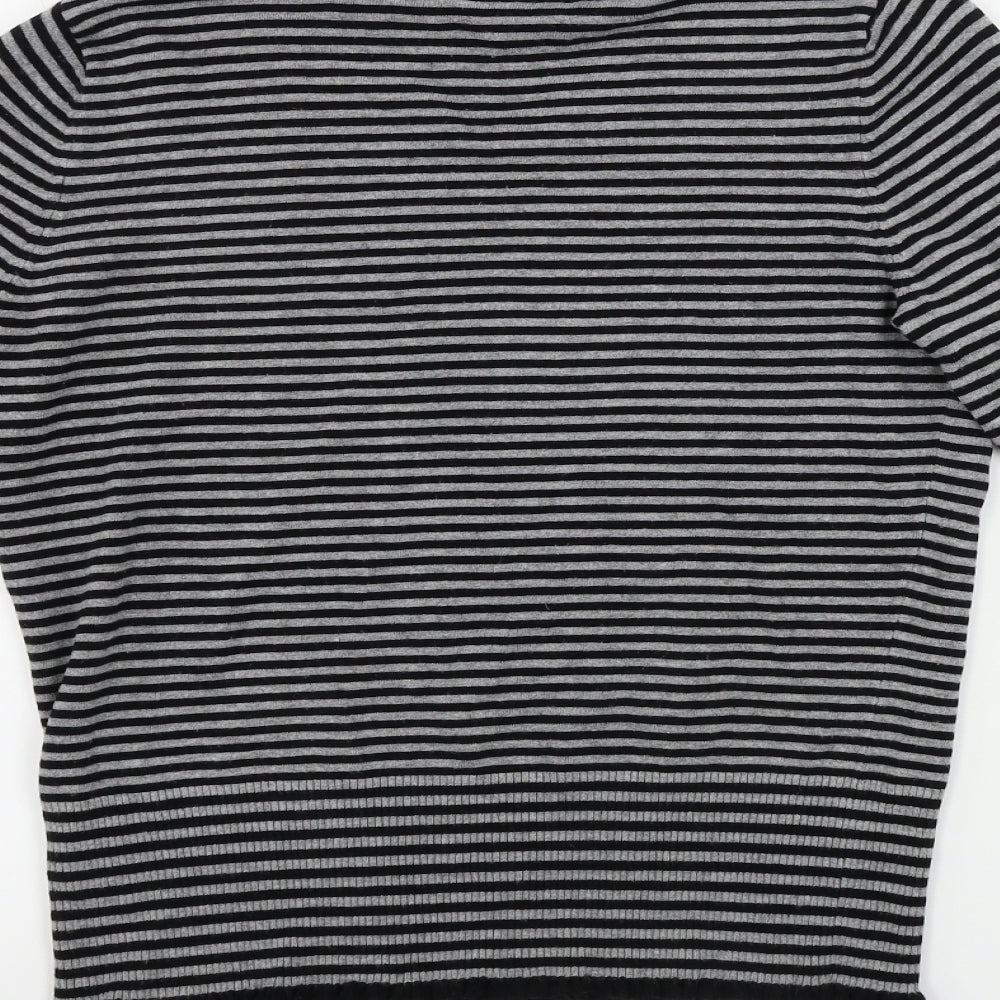 Debenhams  Womens Grey Striped  Pullover Jumper Size 14