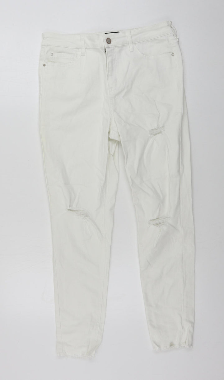 F&F Womens White Straight Jeans Size 28 in L26 in