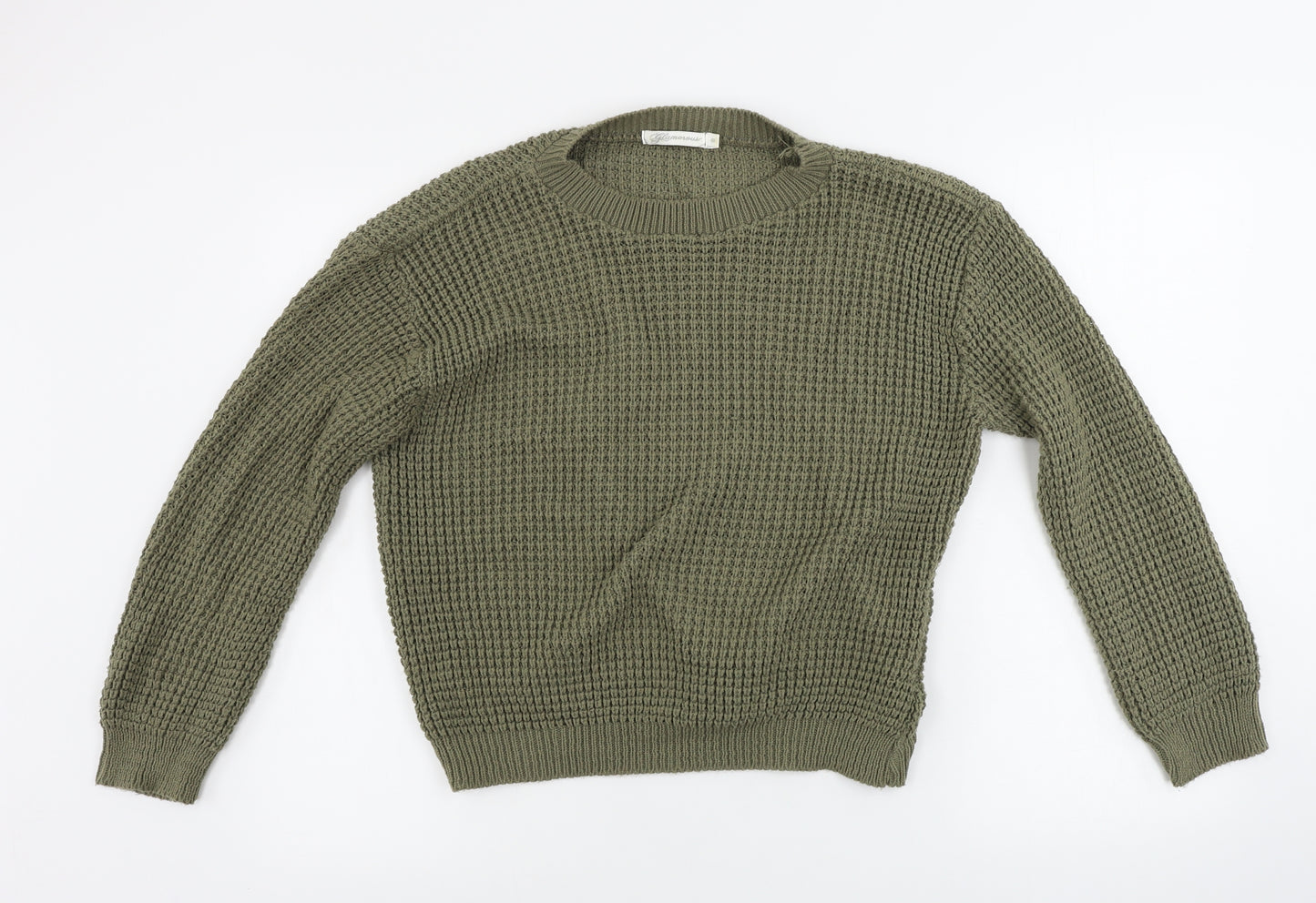 glamourus Womens Green   Pullover Jumper Size 8