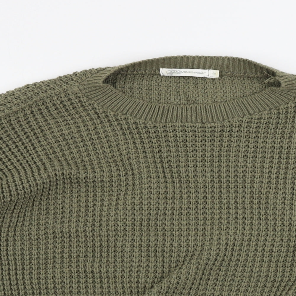 glamourus Womens Green   Pullover Jumper Size 8