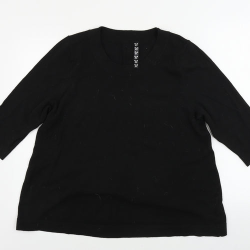 Preworn  Womens Black   Pullover Jumper Size 18