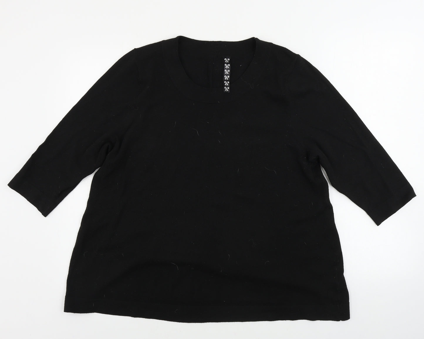 Preworn  Womens Black   Pullover Jumper Size 18