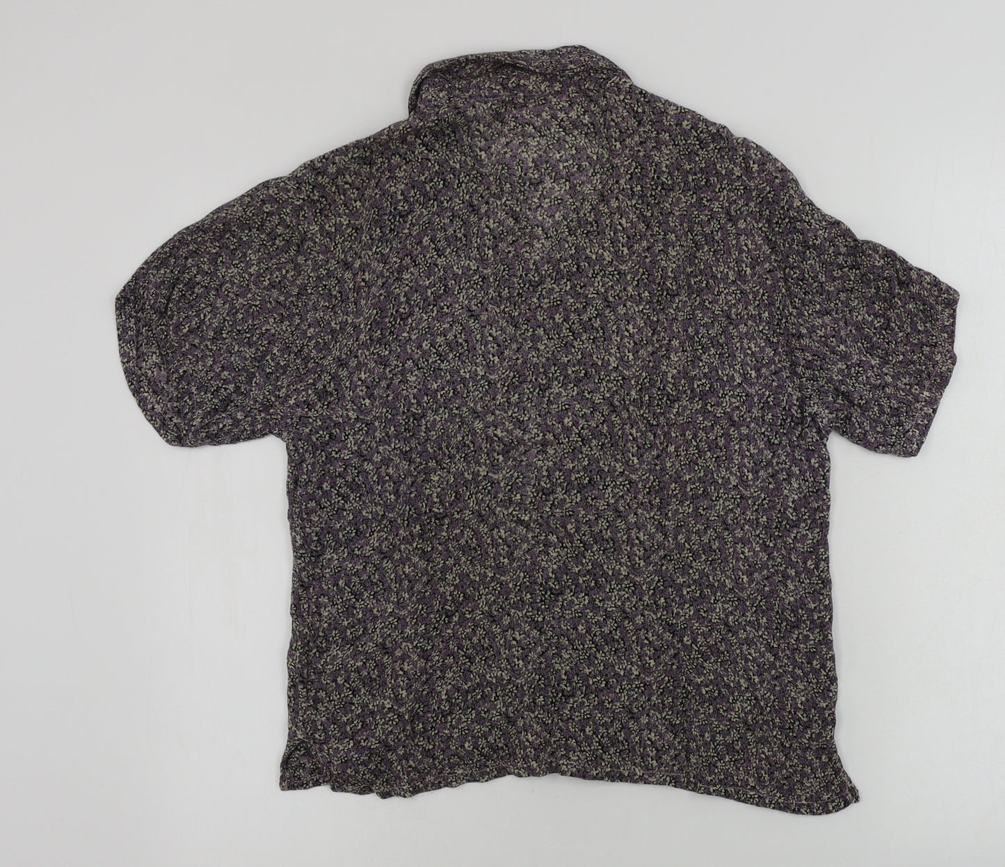 Preworn  Womens Grey Floral  Basic Button-Up Size S