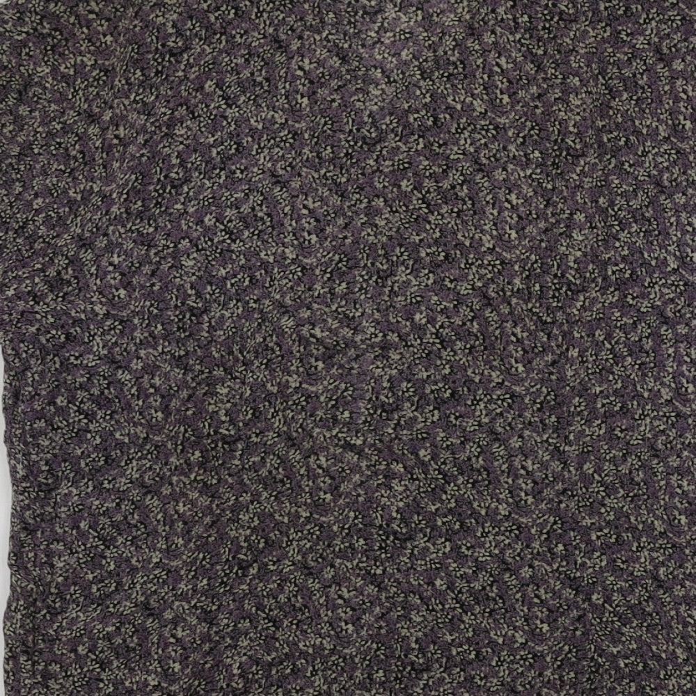 Preworn  Womens Grey Floral  Basic Button-Up Size S