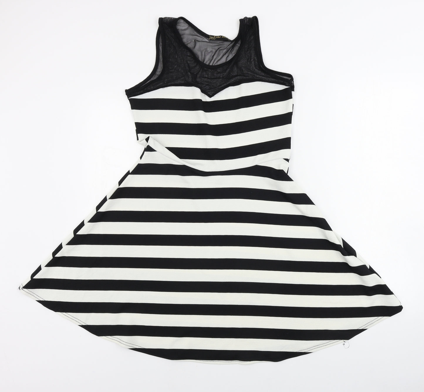 like tanya Womens White Striped  A-Line  Size L
