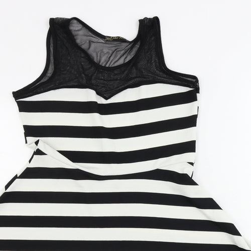 like tanya Womens White Striped  A-Line  Size L