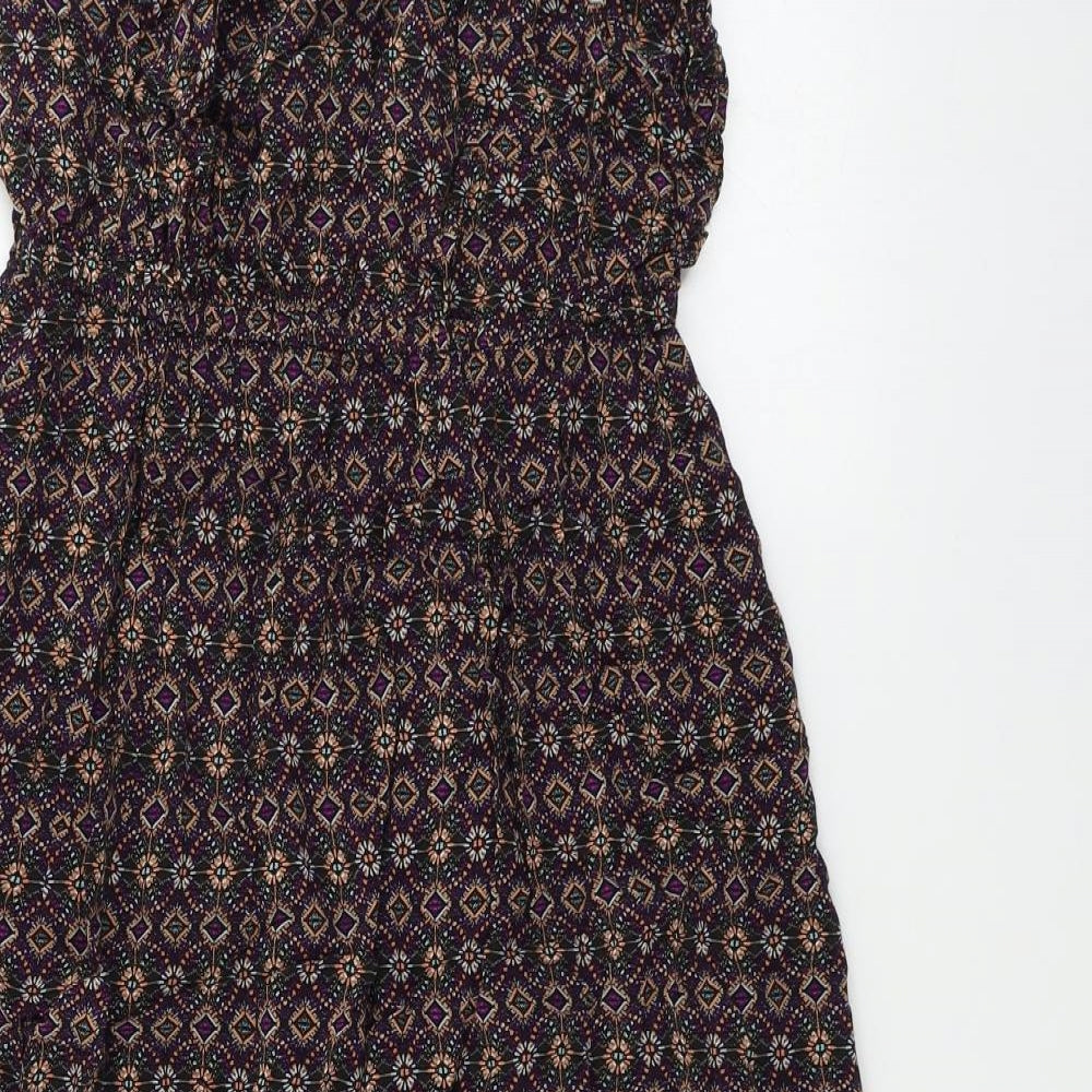 New Look  Womens Purple Geometric  A-Line  Size 10