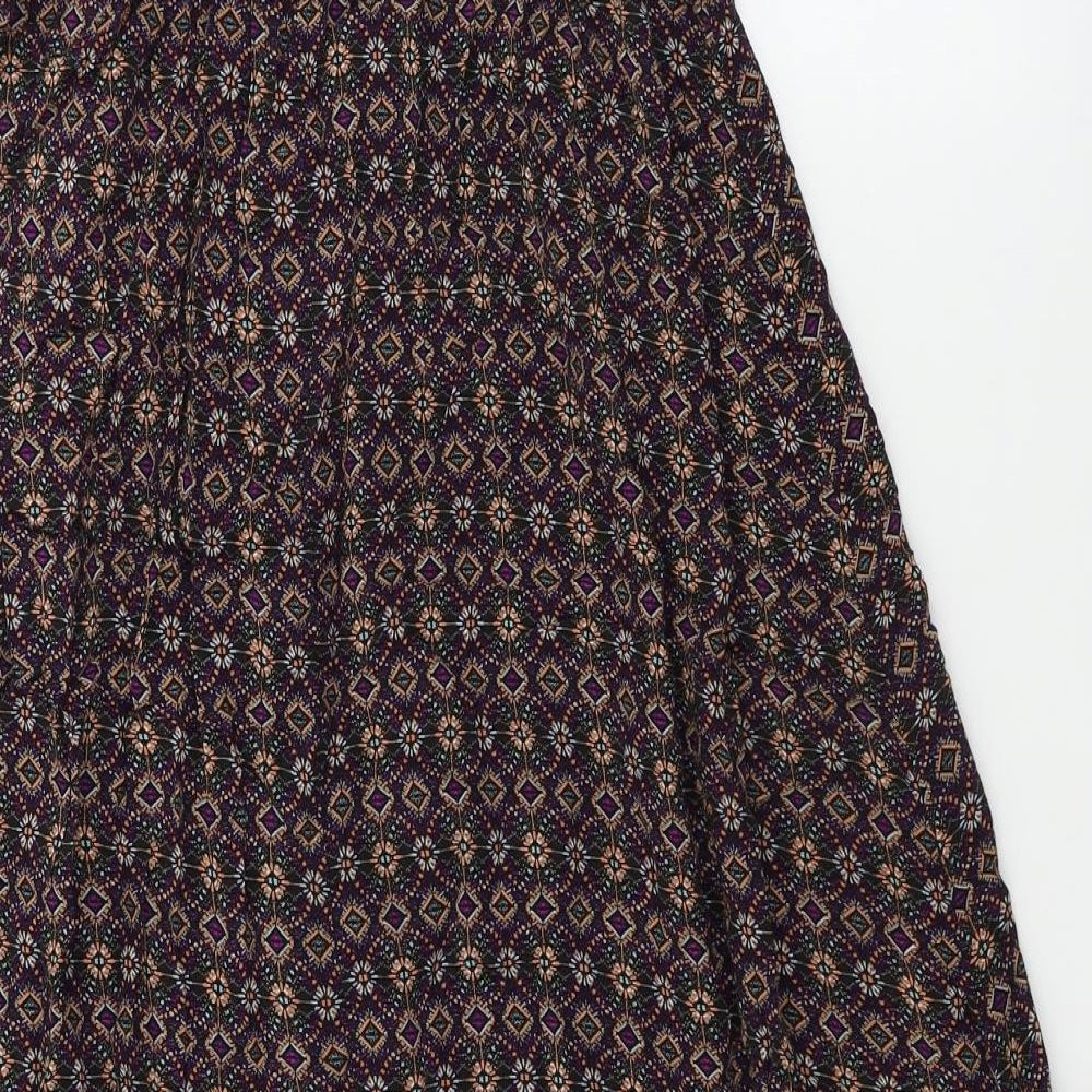 New Look  Womens Purple Geometric  A-Line  Size 10