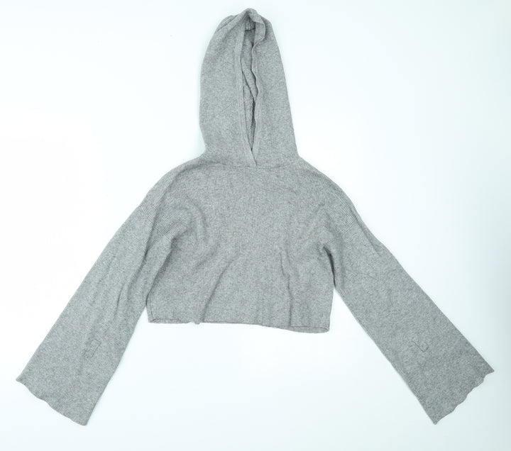 H&M Womens Grey Pullover Hoodie Size XS