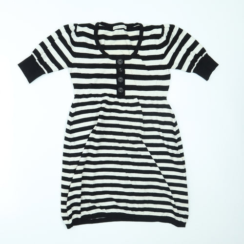 love knitwear Womens Black Striped  Fit & Flare  Size 12