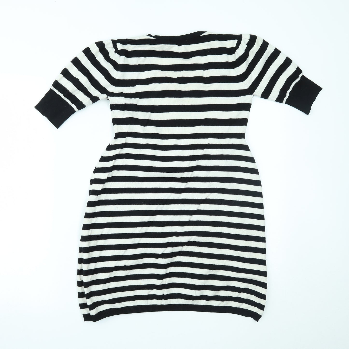 love knitwear Womens Black Striped  Fit & Flare  Size 12