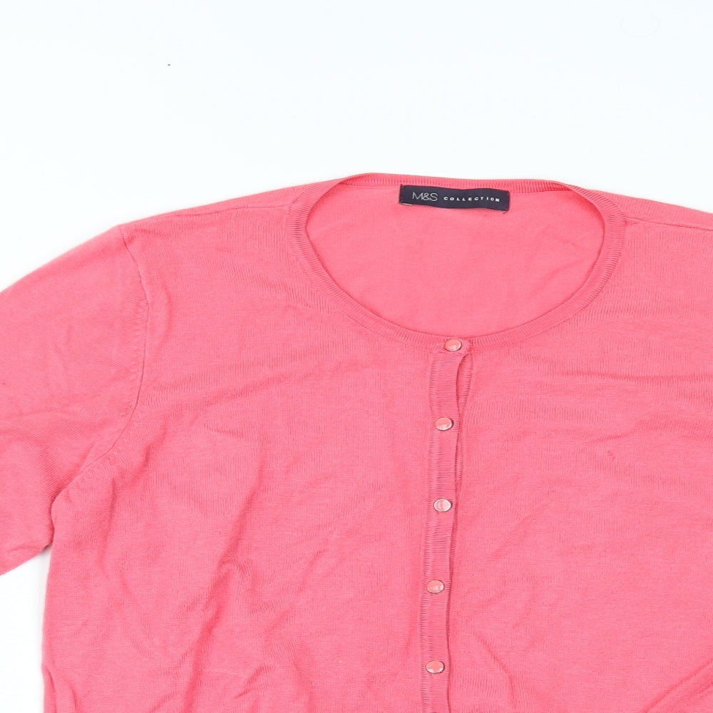 Marks and Spencer Womens Pink   Cardigan Jumper Size 16