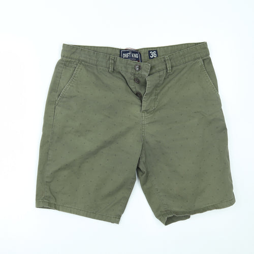 Drift King Mens Green   Chino Shorts Size 36