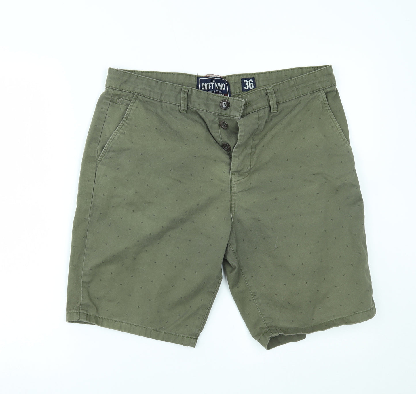 Drift King Mens Green   Chino Shorts Size 36