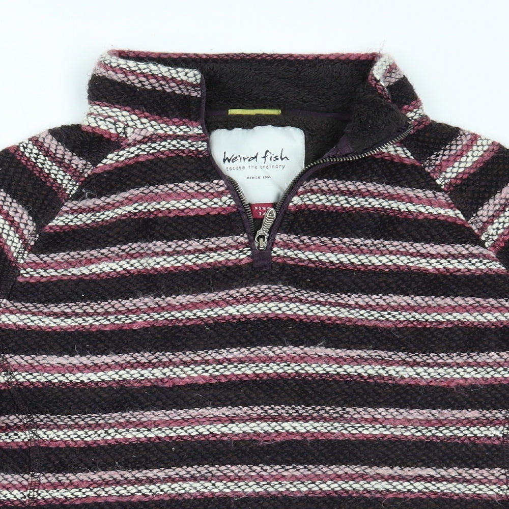 Weird Fish Womens Pink Striped  Pullover Jumper Size 14