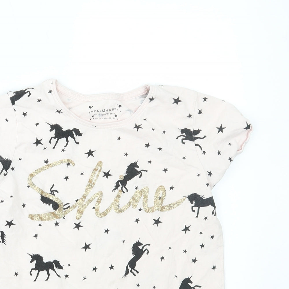 Primark Girls Pink   Basic T-Shirt Size 10-11 Years